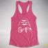 Pride Sloth Pink Lesbian Flag Sunglasses Women's Racerback Tank - Hot Pink