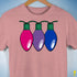 Bisexual Pride Christmas Lights Premium Unisex T-Shirt - Mauve Heather