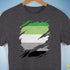 Aromantic Pride Flag Ripped Reveal Premium Unisex T-Shirt - Dark Grey Heather