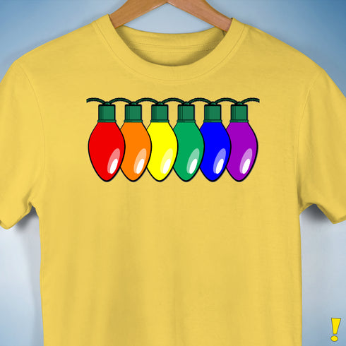 LGBTQ Pride Christmas Lights Premium Unisex T-Shirt - Yellow