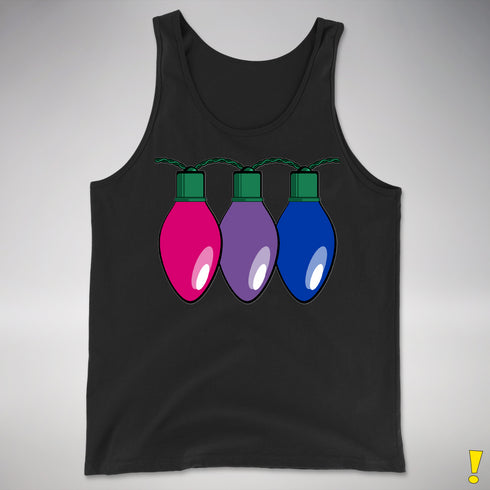 Bisexual Pride Christmas Lights Premium Tank Top - Black