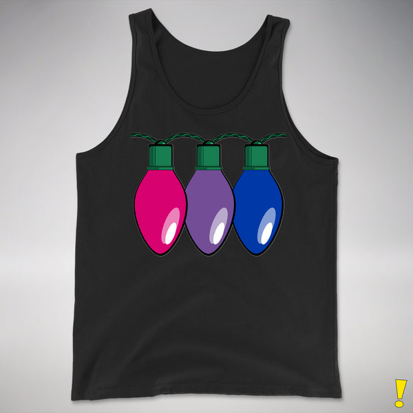 Bisexual Pride Christmas Lights Premium Tank Top - Black