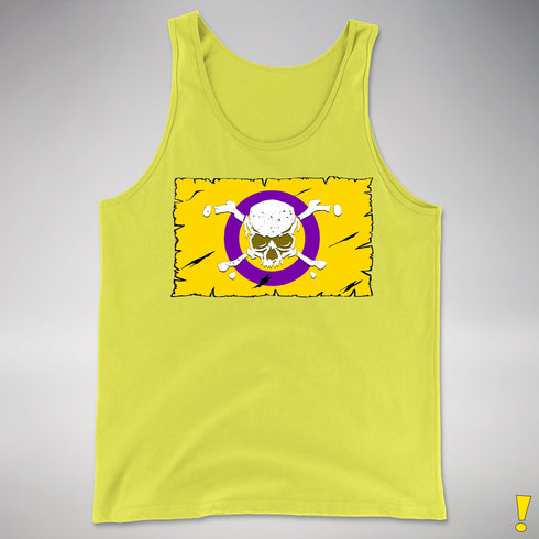 Intersex Pride Pirate Flag Premium Tank Top - Neon Yellow