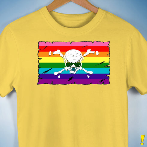 Gilbert Baker LGBTQ Pride Pirate Flag Premium Unisex T-Shirt - Yellow