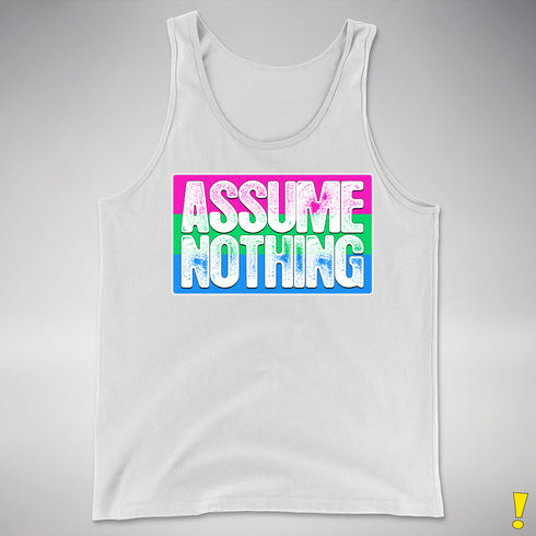 Assume Nothing Polysexual Pride Flag Premium Tank Top - White