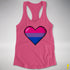 Bisexual Pride 8-Bit Pixel Heart Racerback Tank - Hot Pink