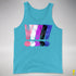 Genderfluid Pride Grunge Exclamation Points Premium Tank Top - Aqua Triblend