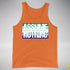 Assume Nothing Gay Male Pride Flag Premium Tank Top - Orange