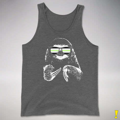 Pride Sloth Agender Flag Sunglasses Premium Tank Top - Deep Heather