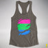 Polysexual Pride Flag Ripped Reveal Racerback Tank - Dark Grey
