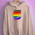 Philly LGBTQ Gay Pride Flag Ripped Reveal Hoodie - Light Pink