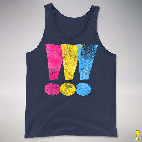 Pansexual Pride Exclamation Points Premium Tank Top - Navy