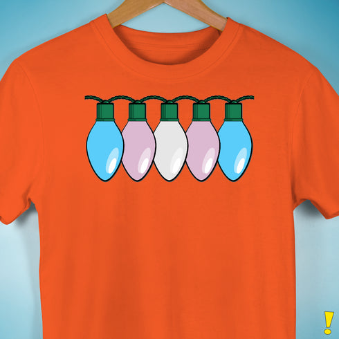 Transgender Pride Flag Christmas Lights Premium Unisex T-Shirt - Orange