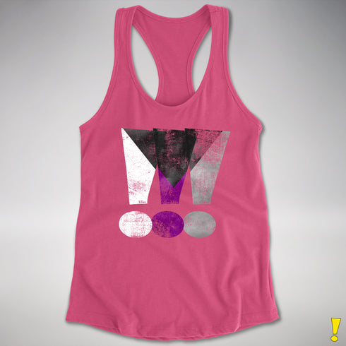 Demisexual Pride Grunge Exclamation Points Racerback Tank - Hot Pink