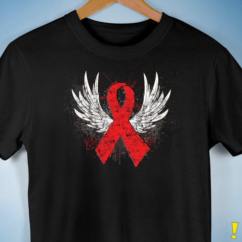 Winged Red Ribbon - World AIDS Day Premium Unisex T-Shirt - Black