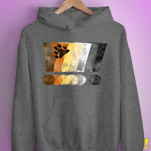 Bear Pride Grunge Exclamation Points Hoodie - Grey Heather