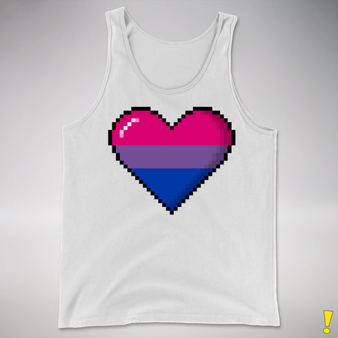 Bisexual Pride Pixel Heart Premium Tank Top - White