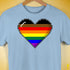 Philly LGBTQ Pride 8-Bit Pixel Heart Premium Unisex T-Shirt - Baby Blue