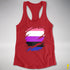 Genderfluid Pride Flag Ripped Reveal Racerback Tank - Red