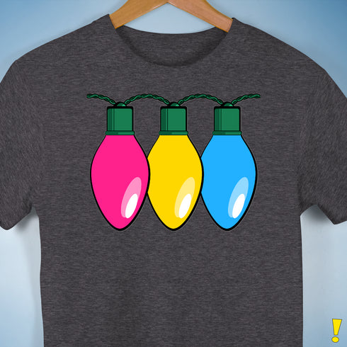 Pansexual Pride Christmas Lights Premium Unisex T-Shirt - Dark Grey Heather