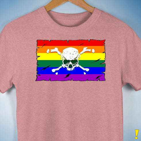 LGBTQ Rainbow Pride Pirate Flag Premium Unisex T-Shirt - Mauve Heather