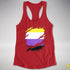 Nonbinary Pride Flag Ripped Reveal Racerback Tank - Red