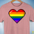 LGBTQ Pride8-Bit Pixel Heart Premium Unisex T-Shirt - Mauve Heather