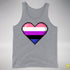 Genderfluid Pride Pixel Heart Premium Tank Top - Grey Heather
