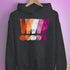 Distressed Lesbian Pride Graphic Exclamation Points Hoodie - Dark Grey Heather