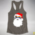 Santa’s LGBTQ Progress Pride Flag Shades Racerback Tank - Dark Grey