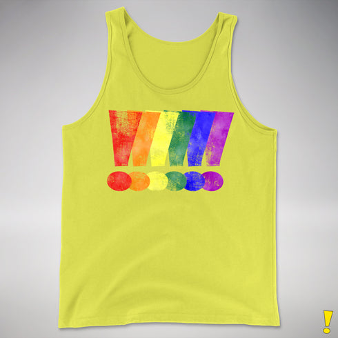 LGBTQ Pride Exclamation Points Premium Tank Top - Neon Yellow