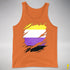 Nonbinary Pride Flag Ripped Reveal Premium Tank Top - Orange