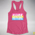 Assume Nothing Pansexual Pride Flag Racerback Tank - Hot Pink