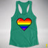 LGBTQ Pride8-Bit Pixel Heart Racerback Tank - Kelly Green