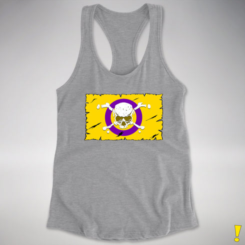 Intersex Pride Pirate Flag Racerback Tank - Heather Grey