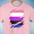 Genderfluid Pride Flag Ripped Reveal Premium Unisex T-Shirt - Pink