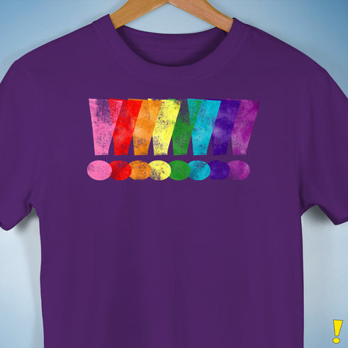 Distressed Gilbert Baker LGBTQ Pride Exclamation Points Premium - Purple