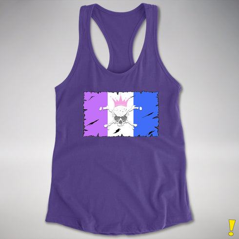 Drag Pride Pirate Flag Racerback Tank - Purple