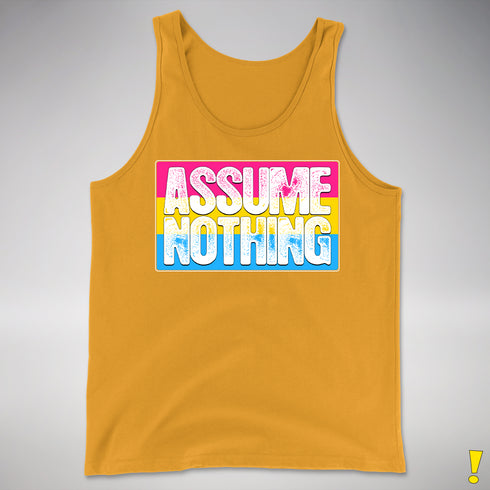 Assume Nothing Pansexual Pride Flag Premium Tank Top - Gold