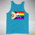 Intersex Inclusive Progress Pride Pirate Flag Premium Tank Top - Neon Blue