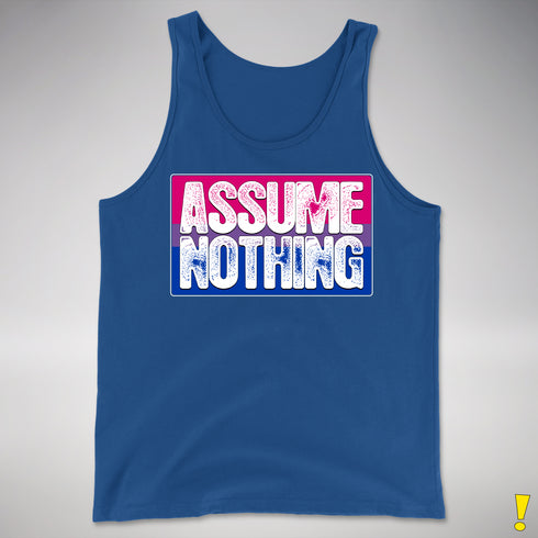Assume Nothing Bisexual Pride Flag Premium Tank Top - Royal Blue