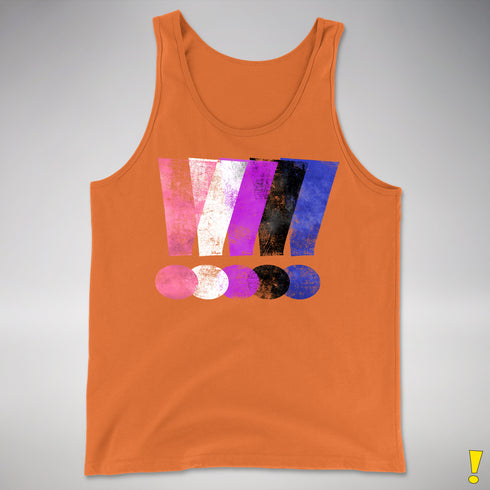 Genderfluid Pride Grunge Exclamation Points Premium Tank Top - Orange
