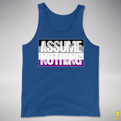 Assume Nothing Asexual Pride Flag Premium Tank Top - Royal Blue