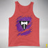 Lesbian Labrys Pride Flag Ripped Reveal Premium Tank Top - Red Triblend