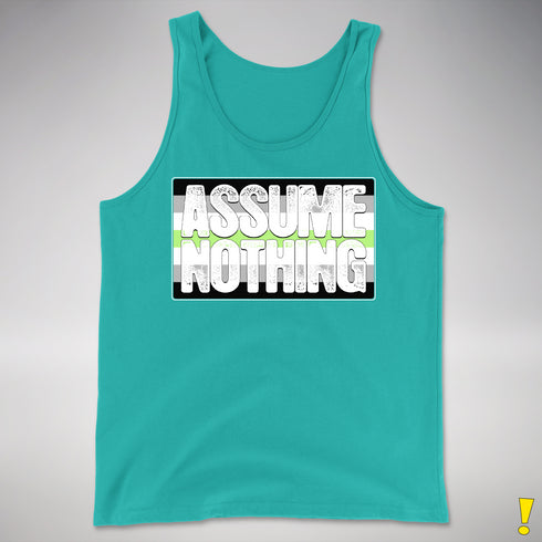 Assume Nothing Agender Pride Flag Premium Tank Top - Teal