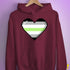 Agender Pride Pixel Heart Hoodie - Maroon