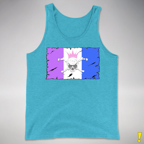 Drag Pride Pirate Flag Premium Tank Top - Aqua Triblend