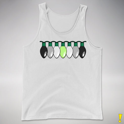 Agender Pride Christmas Lights Premium Tank Top - White