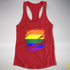 LGBTQ Pride Flag Ripped Reveal Racerback Tank - Red