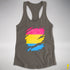 Pansexual Pride Flag Ripped Reveal Racerback Tank - Dark Grey